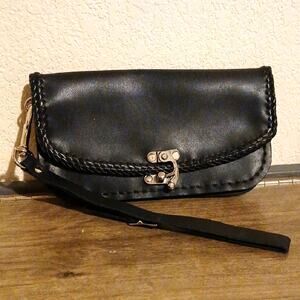 Genuine Black Leather Wallet Clutch